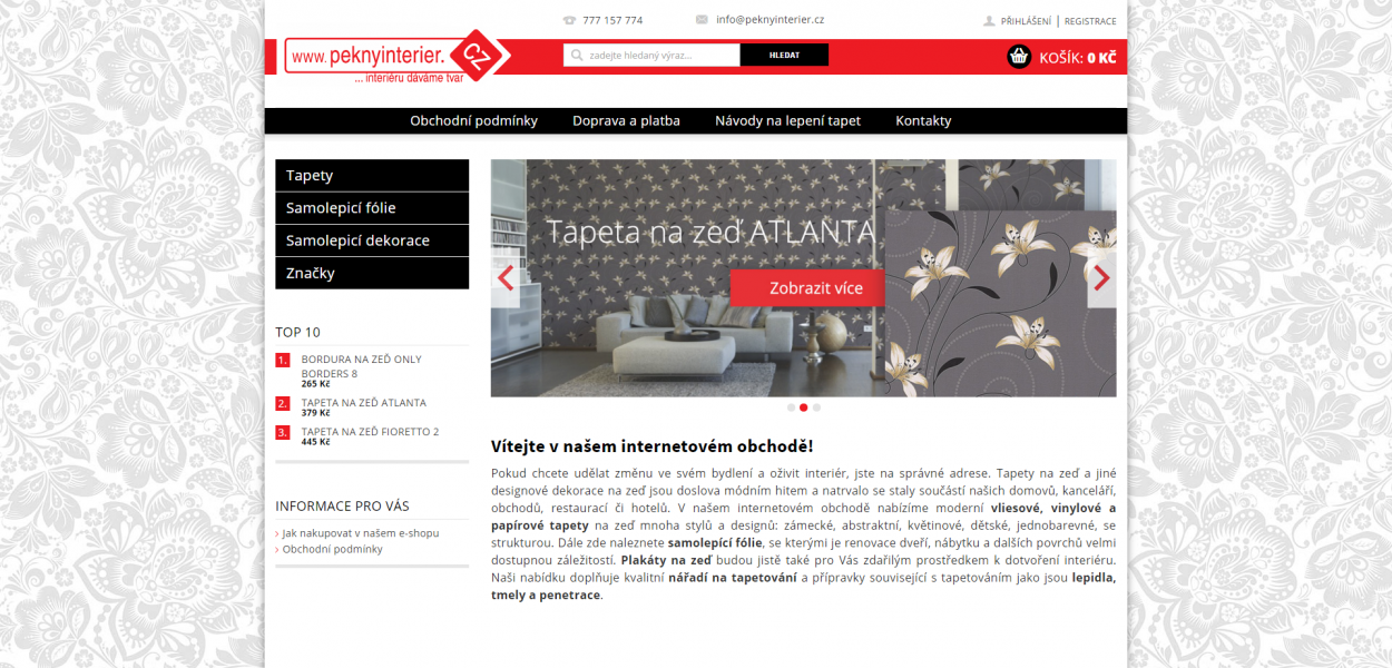Moravia interier design - Tvorba e-shopu Peknyinterier.cz
