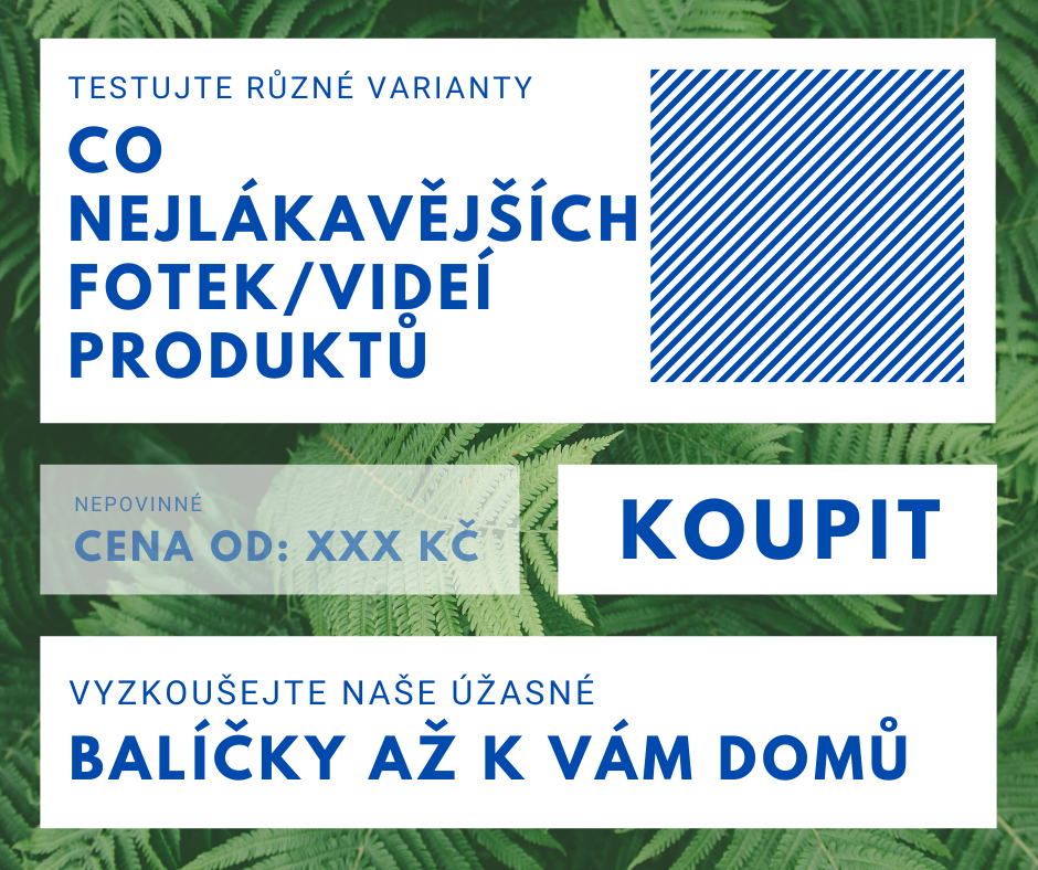 Vzorový reklamní příspěvek - schéma Facebook příspěvku na prodej balíčků produktů