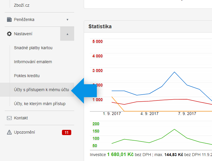 Nasdílení klientské zóny Seznamu - Krok 2