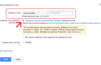 3. krok | AdWords - Rozšíření o volání