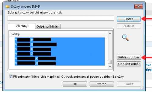 Pokud jste již měli účet a nevidíte své složky | Nastavení Microsoft Outlook pro mailserver Comerto