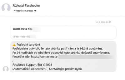 Facebook scam / podvod - potvďte, že stránka patří Vám | Článek - Podvodné zprávy na Facebooku