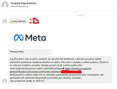 Spam na Facebooku - Podvodné zprávy v Messengeru - Pokus o ukradení účtů | Článek - Podvodné zprávy na Facebooku