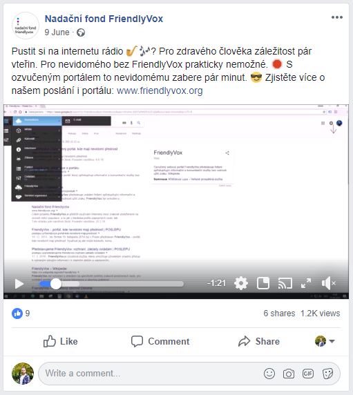 Ukázka práce s ozvučeným portálem FriendlyVox