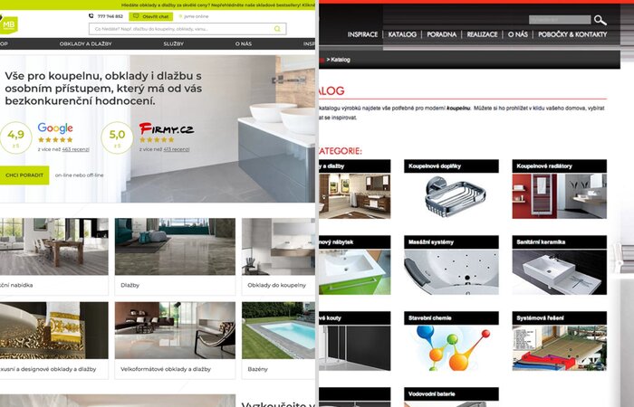 M.B.KERAMIKA: Nepřetržitý vývoj a průběžné aktualizace webu již od roku 2012