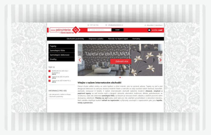 Moravia interier design - Tvorba e-shopu Peknyinterier.cz
