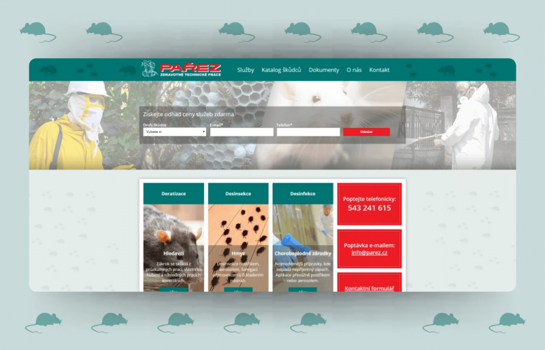 Deratizace Pařez - Nový web
