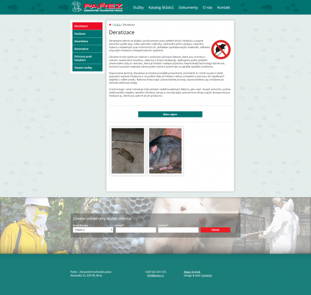 Deratizace Pařez - Nový web - Screenshot