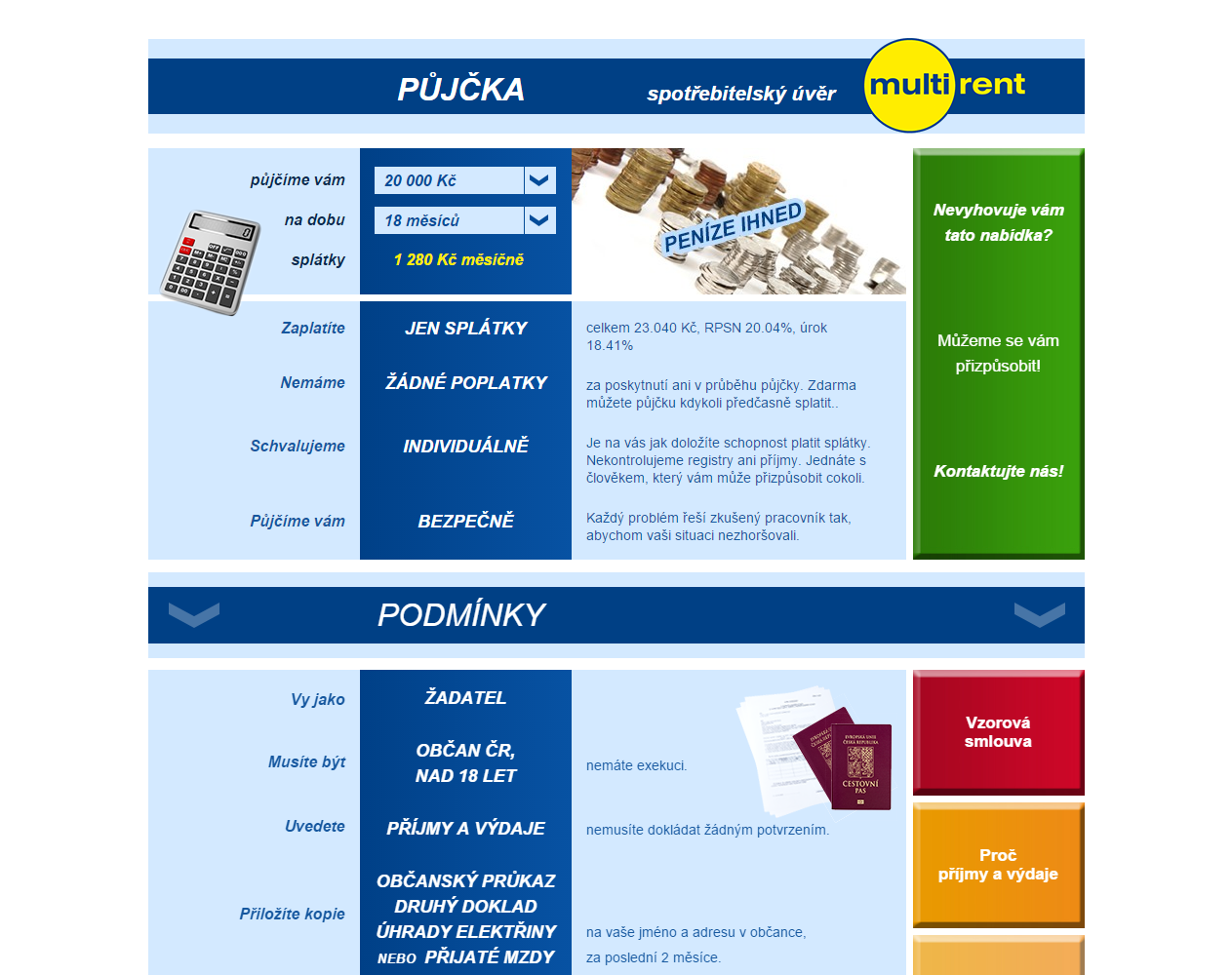 Multirent.cz - Porovnání, stará verze #1