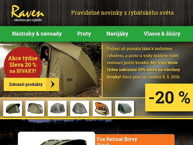 Hromadný e-mailing pro Raven Fishing