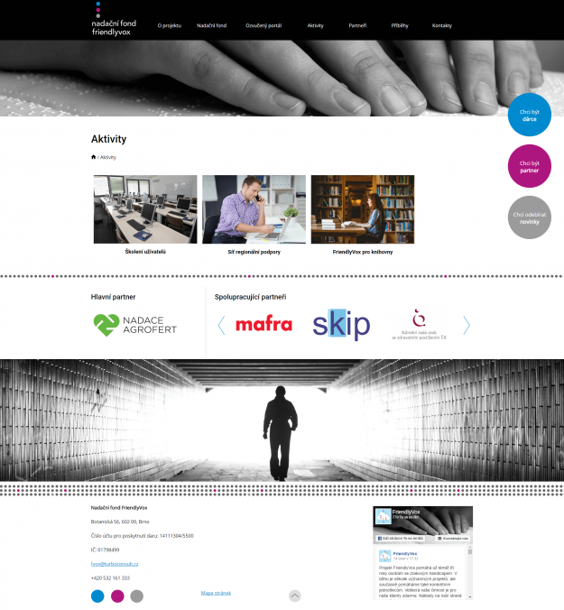 Tvorba webu pro Nadační fond FriendlyVox - Screenshot
