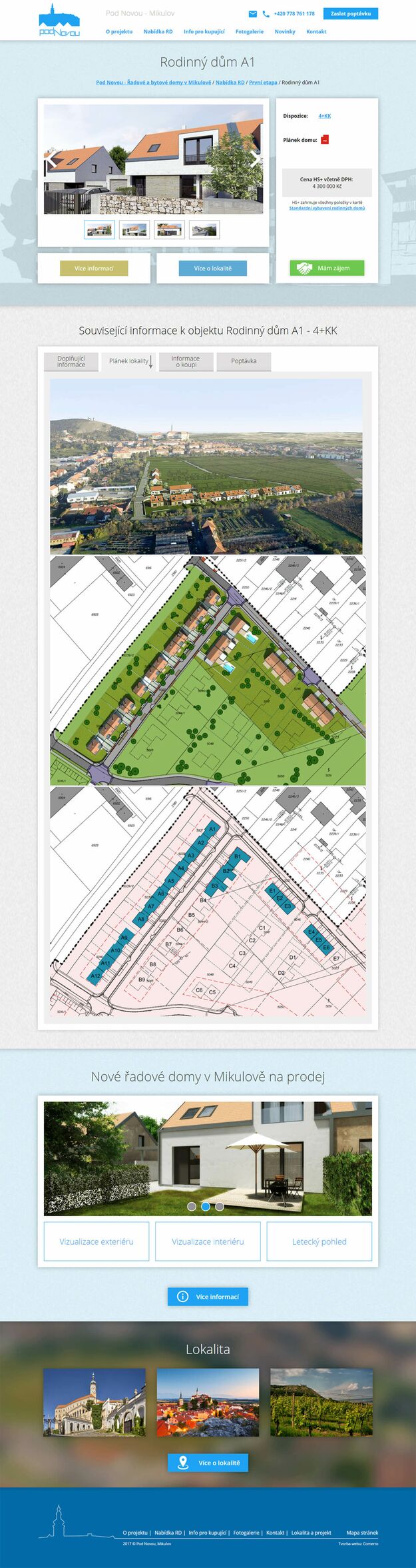 Tvorba nového webu pro mikulovský developerský projekt Pod Novou - Screenshot