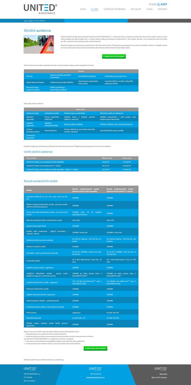 Tvorba nového webu pro UNITED ASSISTANCE - Screenshot