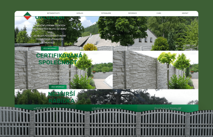Tvorba webu MIMA ploty