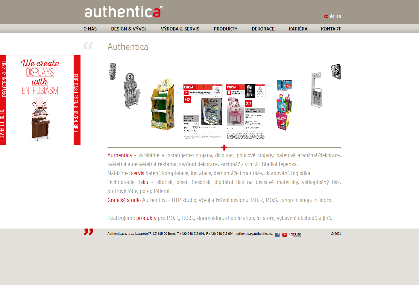 Tvorba nového webu Authentica.cz - Porovnání, stará verze #1