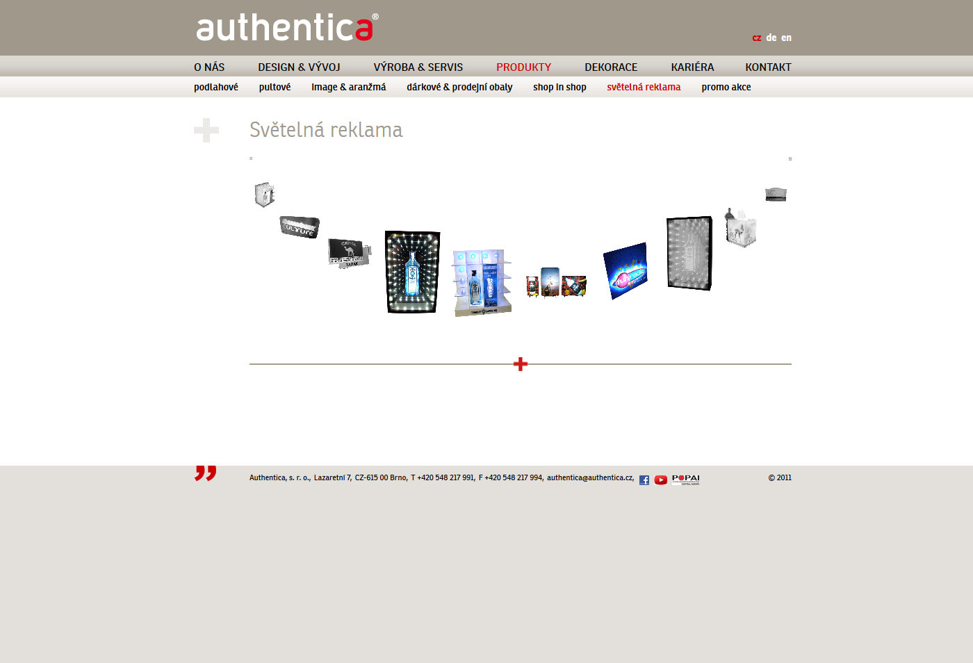 Tvorba nového webu Authentica.cz - Porovnání, stará verze #2