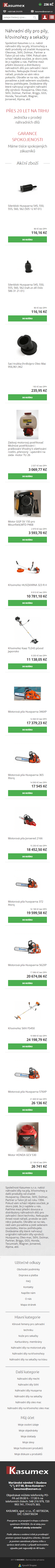 Tvorba nového e-shopu KASUMEX - Screenshot mobilní verze