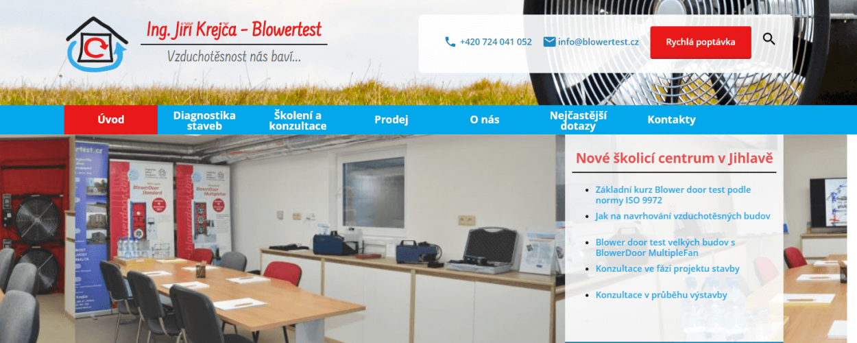 Redesign webových stránek blowertest.cz