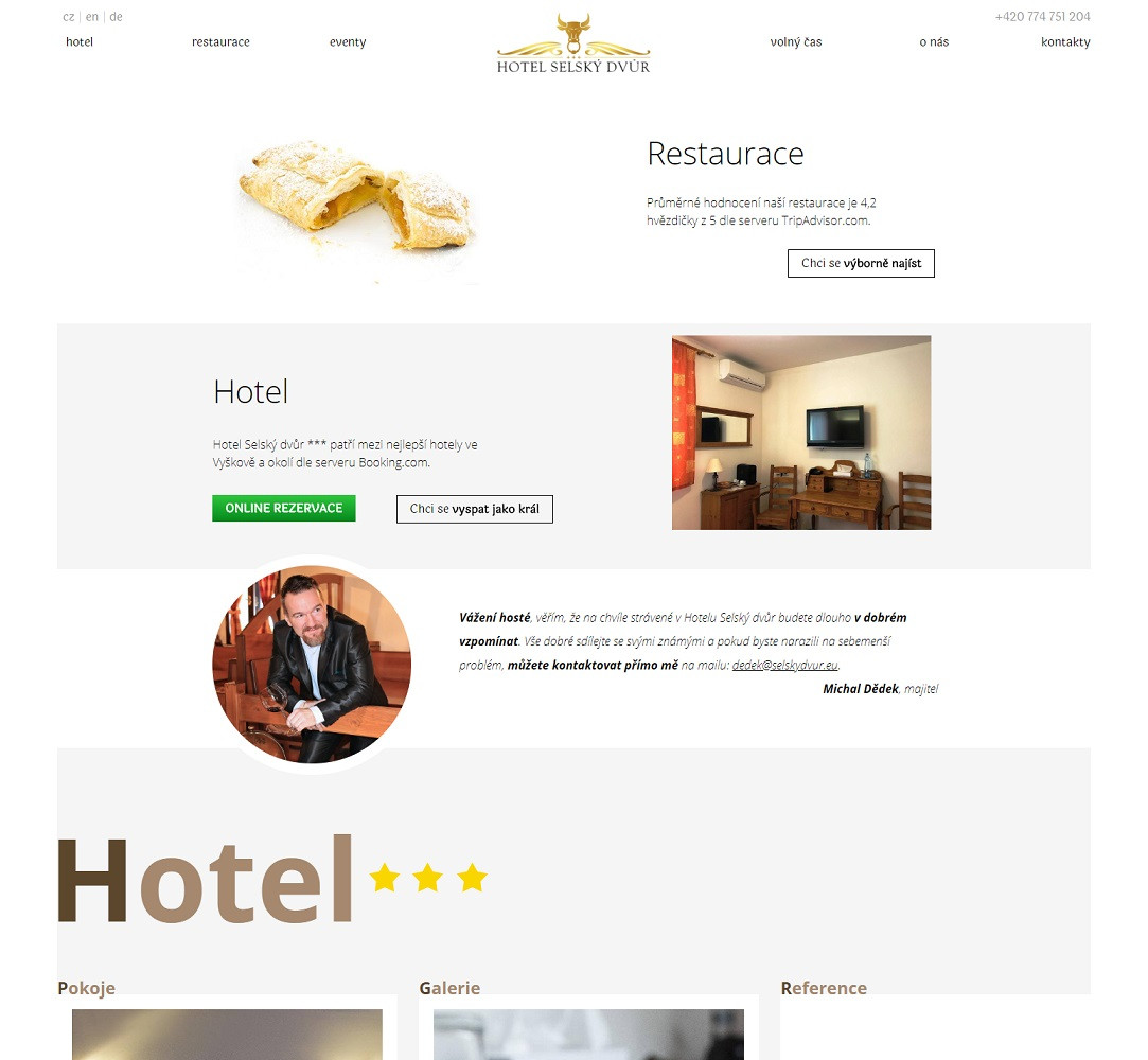 Hotel a restaurace Selský dvůr Vyškov – tvorba webu - Porovnání, nová verze  #1