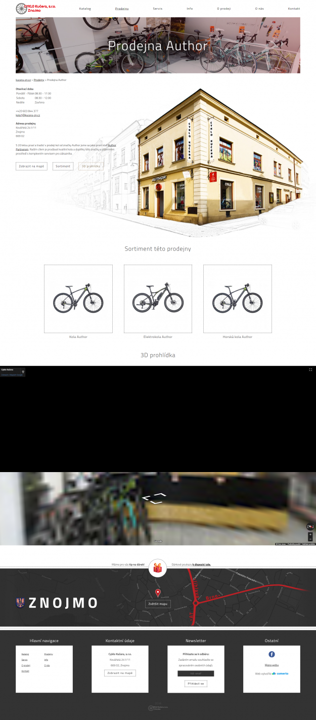 Tvorba webu pro CYKLO Kučera - Screenshot