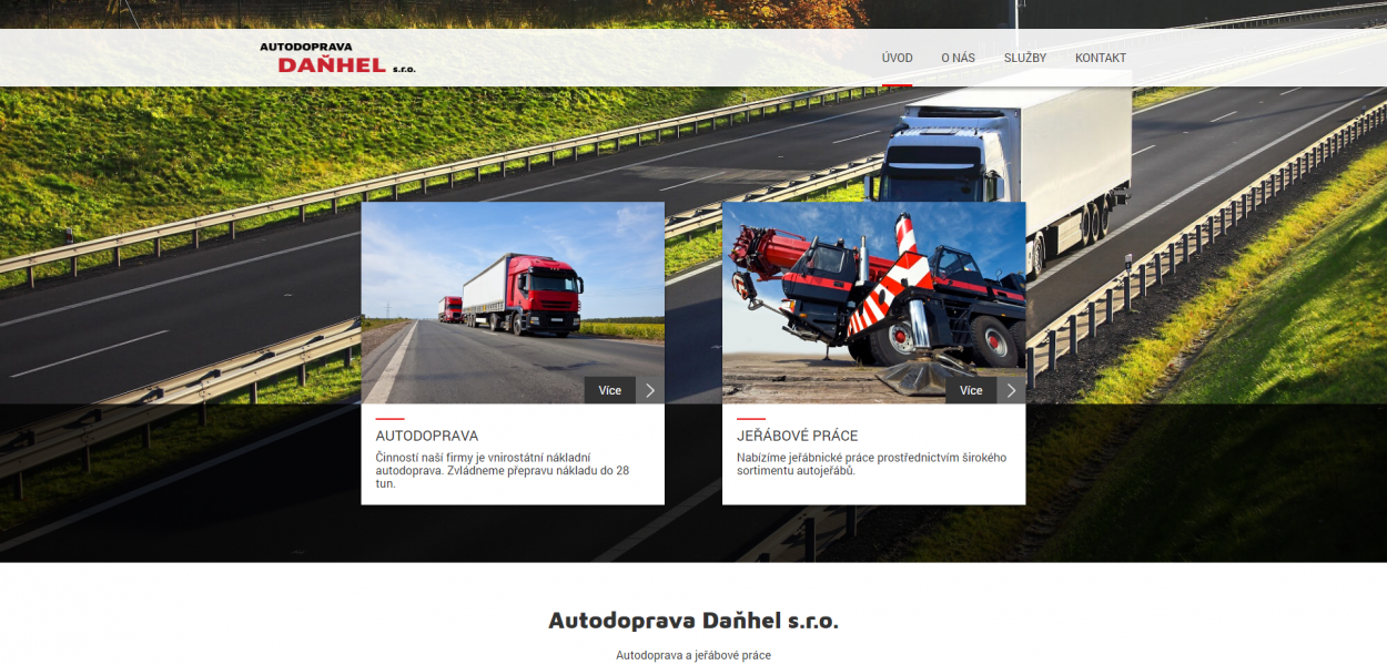 Tvorba nového webu - Autodoprava Daňhel