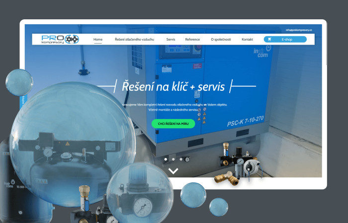 PRO kompresory – tvorba webu