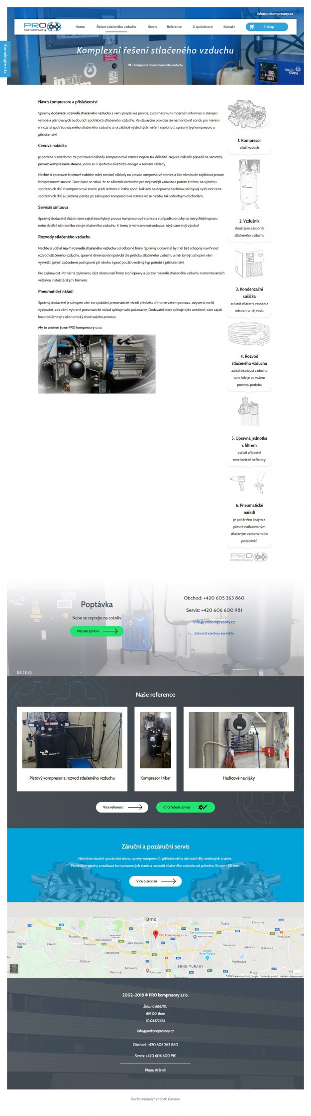 PRO kompresory – tvorba webu - Screenshot