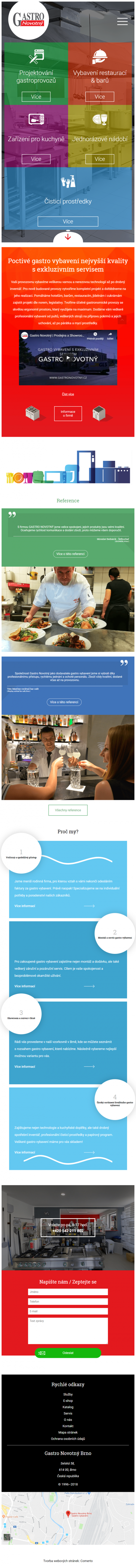 Tvorba webu pro GASTRO NOVOTNÝ - Screenshot mobilní verze