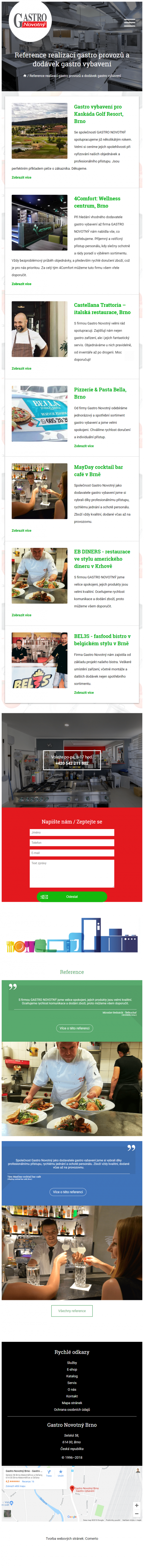 Tvorba webu pro GASTRO NOVOTNÝ - Screenshot mobilní verze