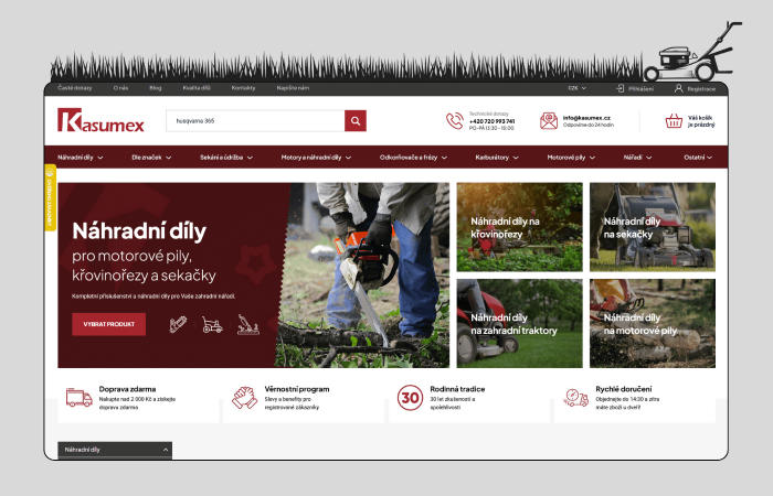 Tvorba e-shopu Kasumex.cz