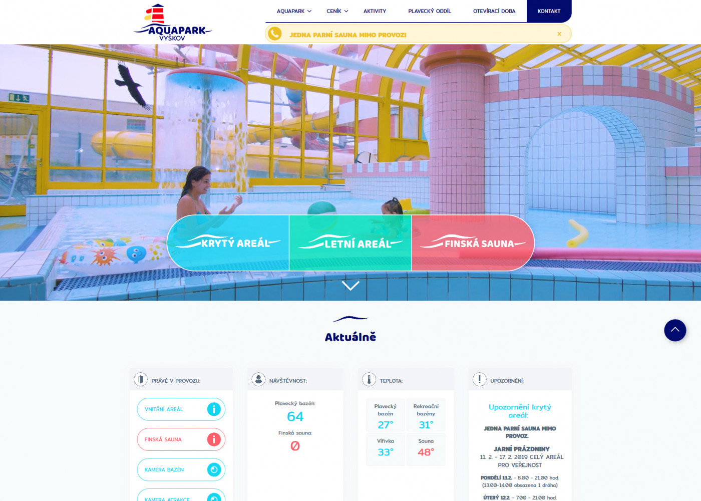 Tvorba nového webu Aquapark Vyškov - Porovnání, nová verze  #1