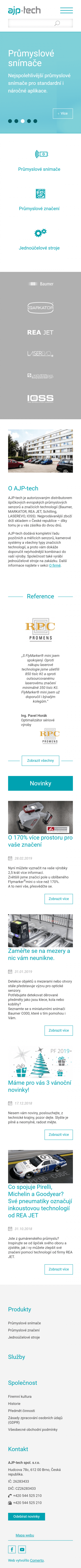 Tvorba webu ajptech.cz - Screenshot mobilní verze