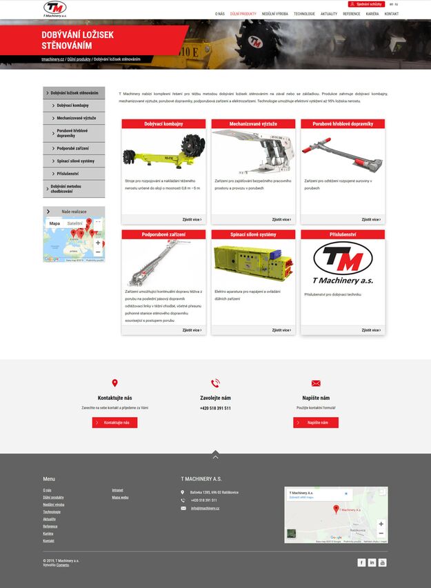 Web pro T Machinery a.s. - Screenshot