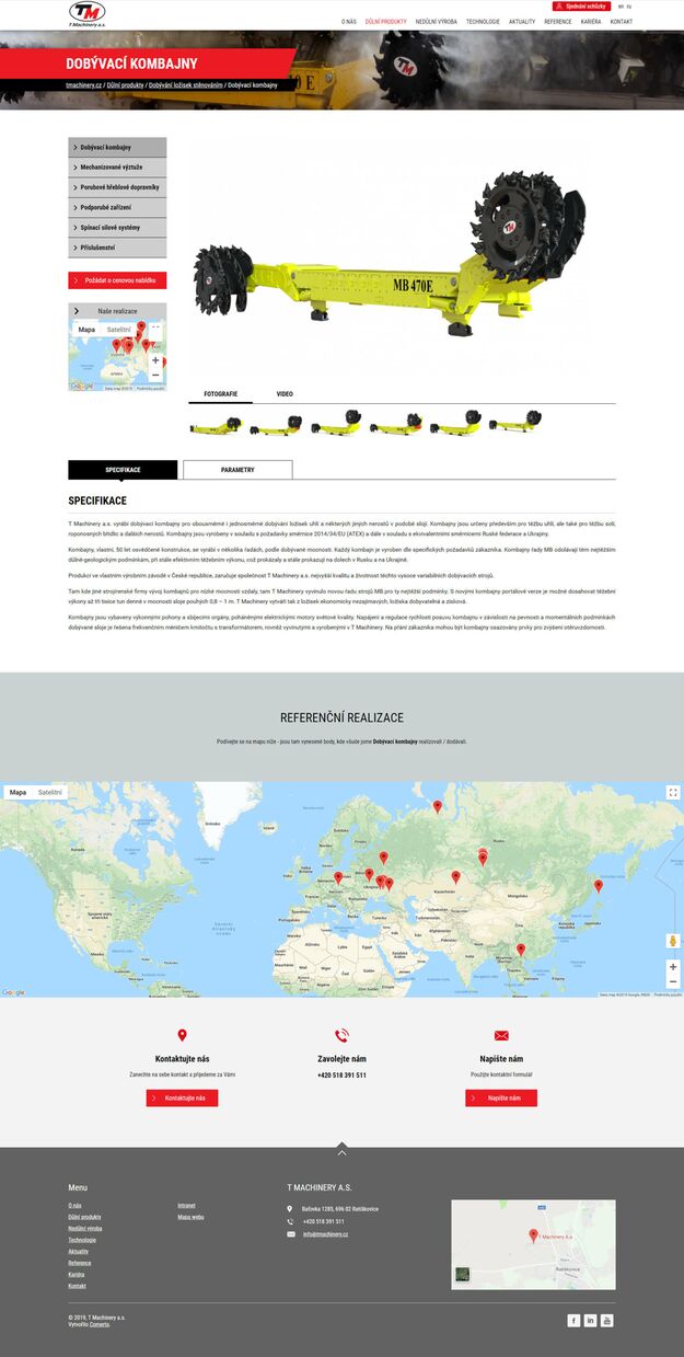 Web pro T Machinery a.s. - Screenshot
