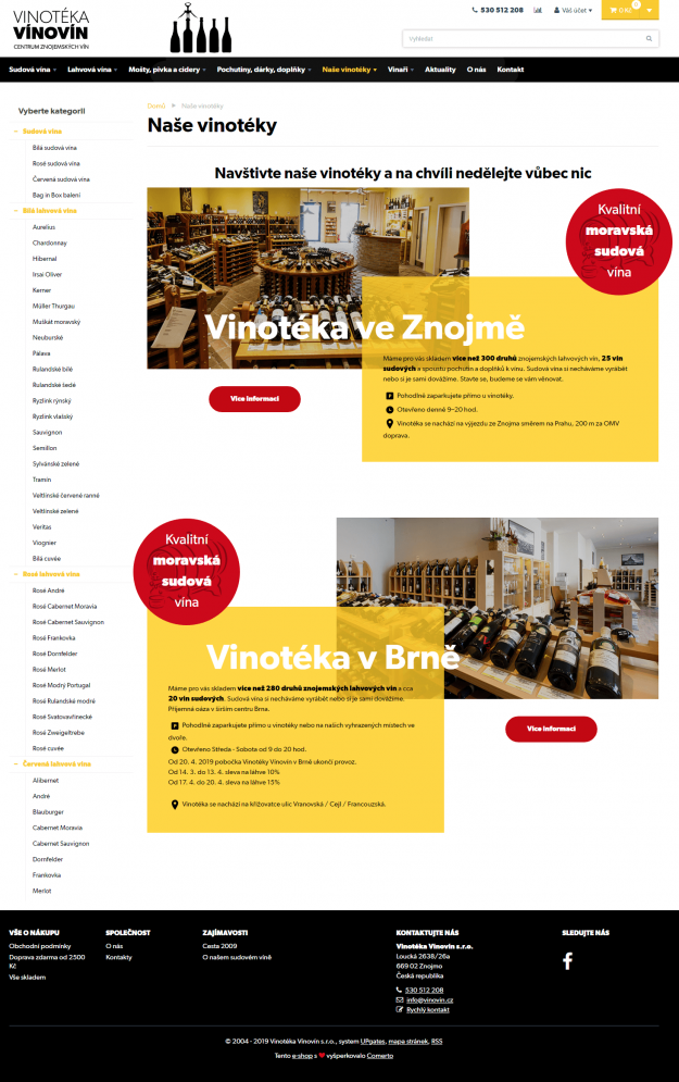 Tvorba nového e-shopu vinovin.cz - Screenshot
