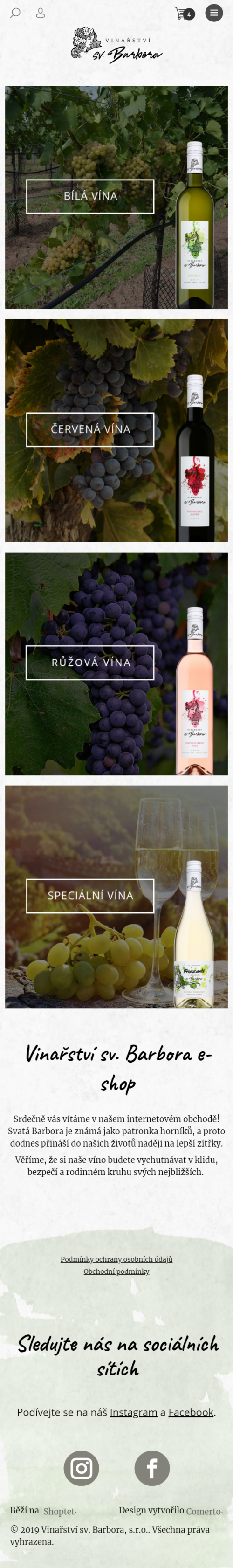 Vytvoření e-shopu pro vinobarbora.cz - Screenshot mobilní verze
