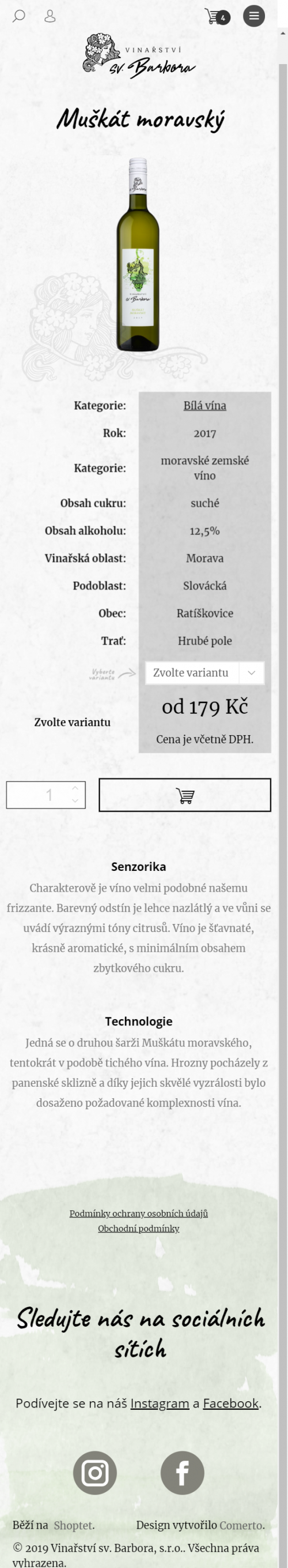 Vytvoření e-shopu pro vinobarbora.cz - Screenshot mobilní verze