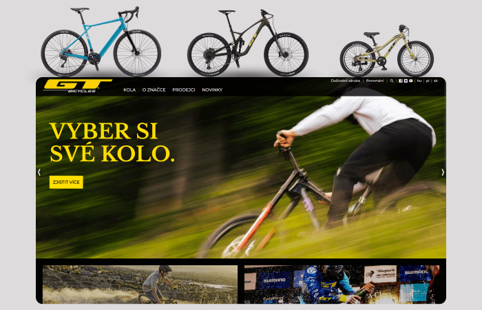 Redesign webu GT Bicycles (2019)