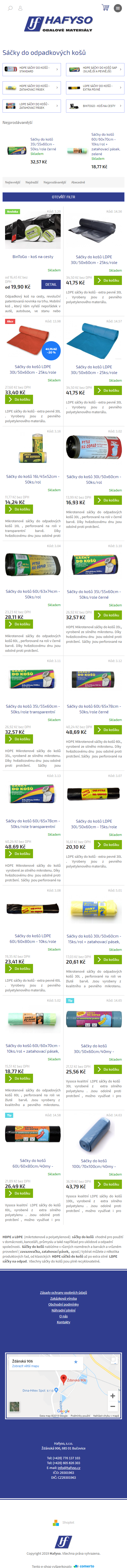 Vytvoření e-shopu pro hafyso.cz - Screenshot mobilní verze