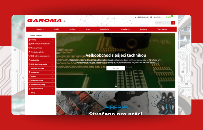 Tvorba nového e-shopu garoma.cz