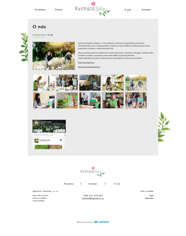 Tvorba nového webu - Kvitnúce lúky - Screenshot