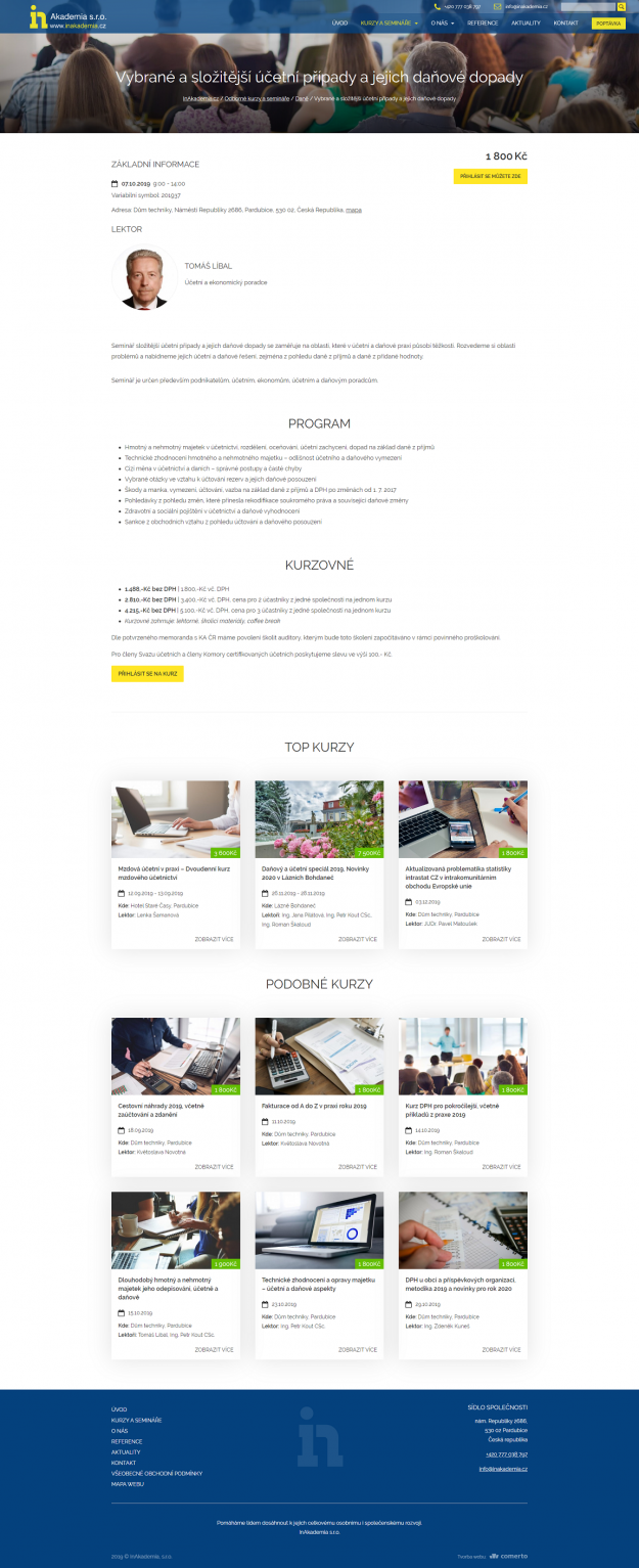 Převod webu na RS Comerto – InAkademia - Screenshot