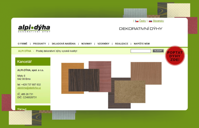 Převod webu Alpi-Dýha na redakční systém Comerto