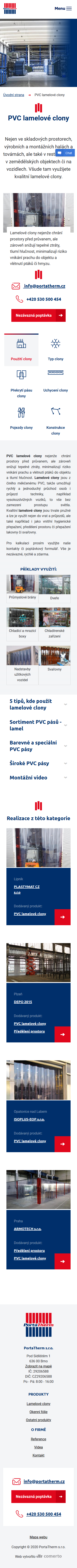 Tvorba nového webu - PortaTherm - Screenshot mobilní verze