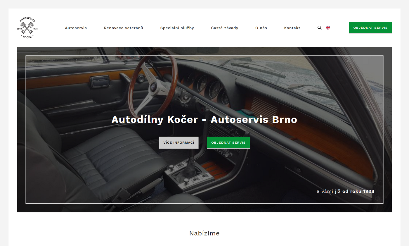 Tvorba webu pro autoservis Autodílny Kočer - Porovnání, nová verze  #1