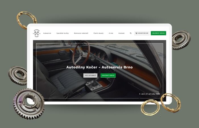 Tvorba webu pro autoservis Autodílny Kočer
