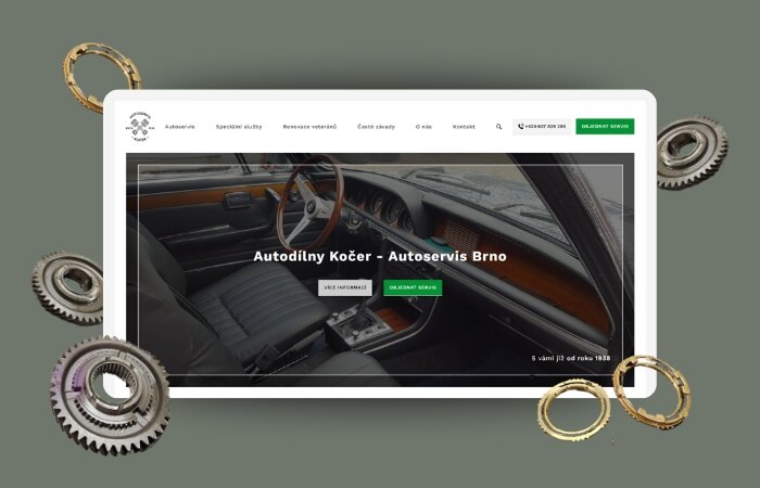 Tvorba webu pro autoservis Autodílny Kočer