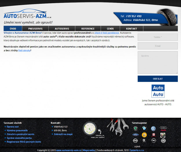 Autoservis AZM Brno - Screenshot