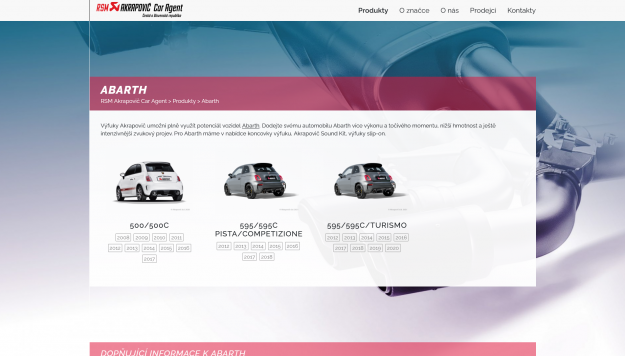 Tvorba nového webu pro RSM Akrapovič - Screenshot