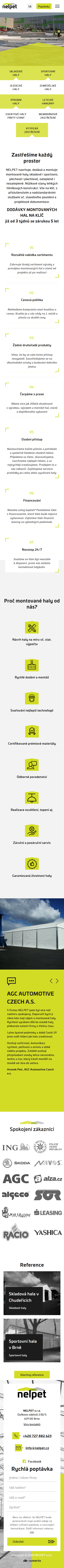 Tvorba nového webu Nelpet - Screenshot mobilní verze